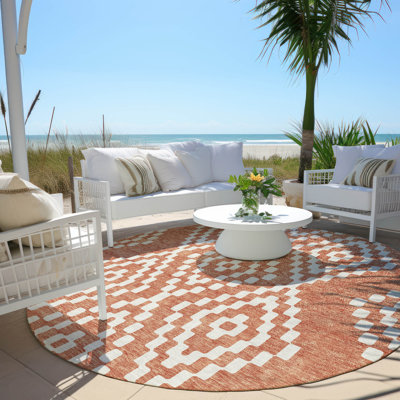 Malek Indoor/Outdoor Area Rug with Non-Slip Backing
