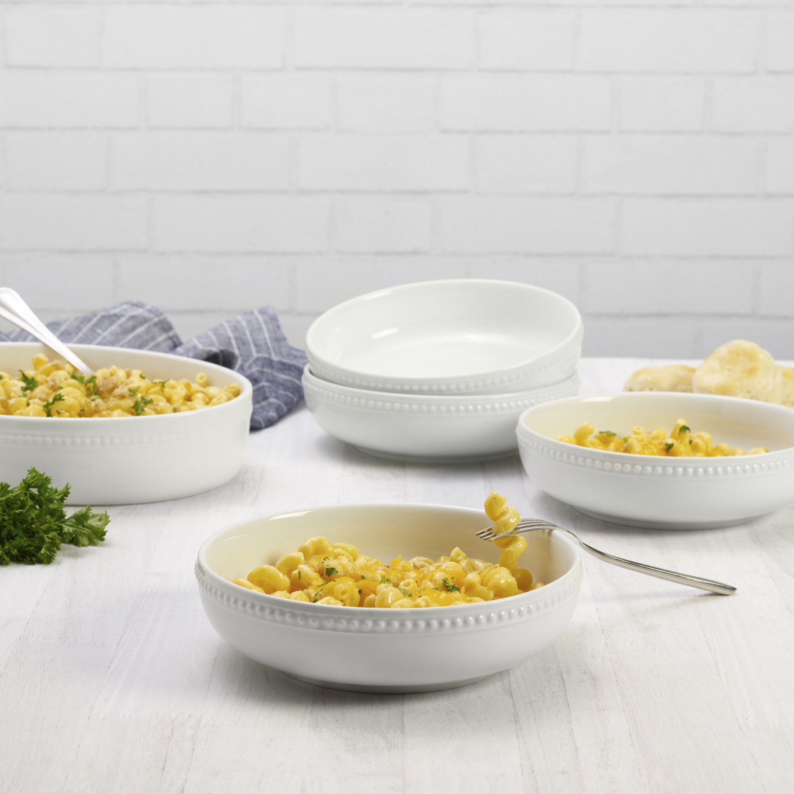 Everyday White Porcelain Pasta Bowl
