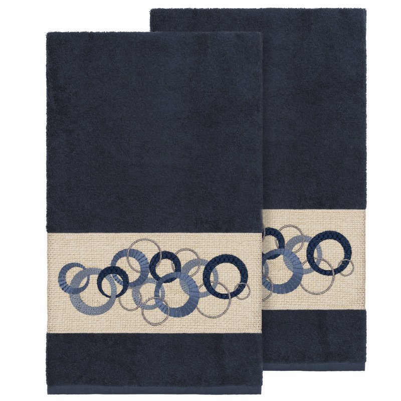 Ensemble de serviettes de bain 2 pièces Annabelle, Bleu minuit