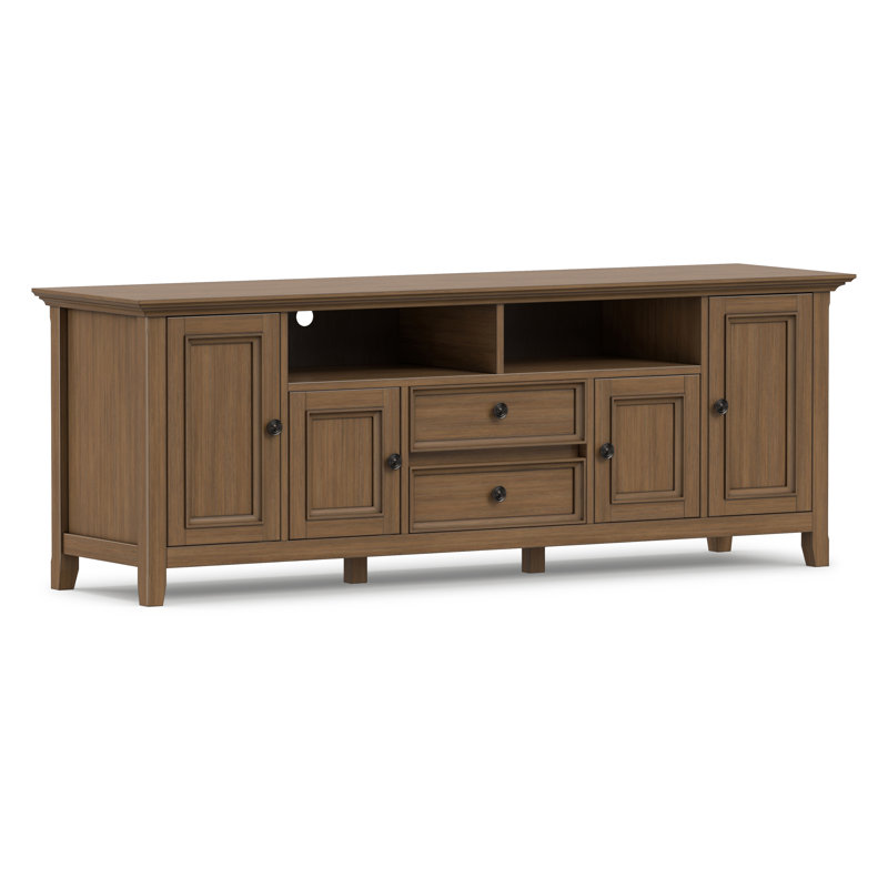 Amherst 72"W Solid Wood Transitional TV Stand for TVs up to 80" with 2 Cabinets, 2 Drawers, and Adjustable Shelves