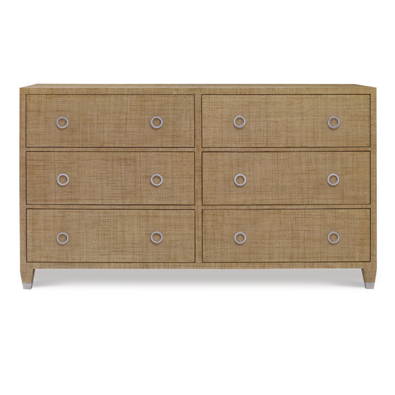 Caribe 6 - Drawer Solid Wood Dresser, Sand