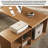 Solid Wood L-shaped Desk with Baffle-201768074