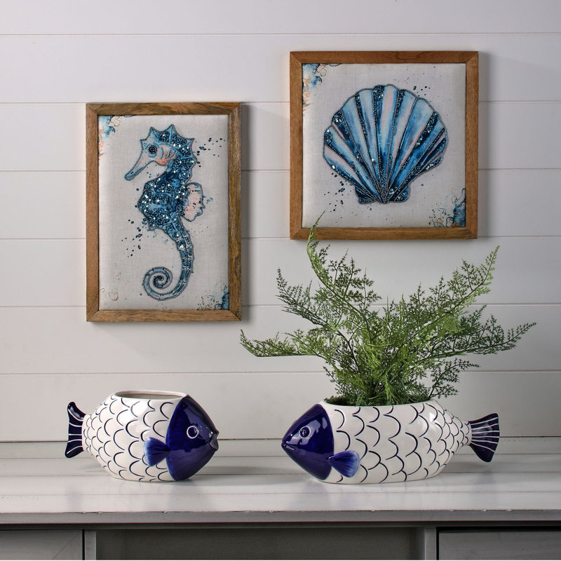 9.5-14" Dolomite Fish Planter
