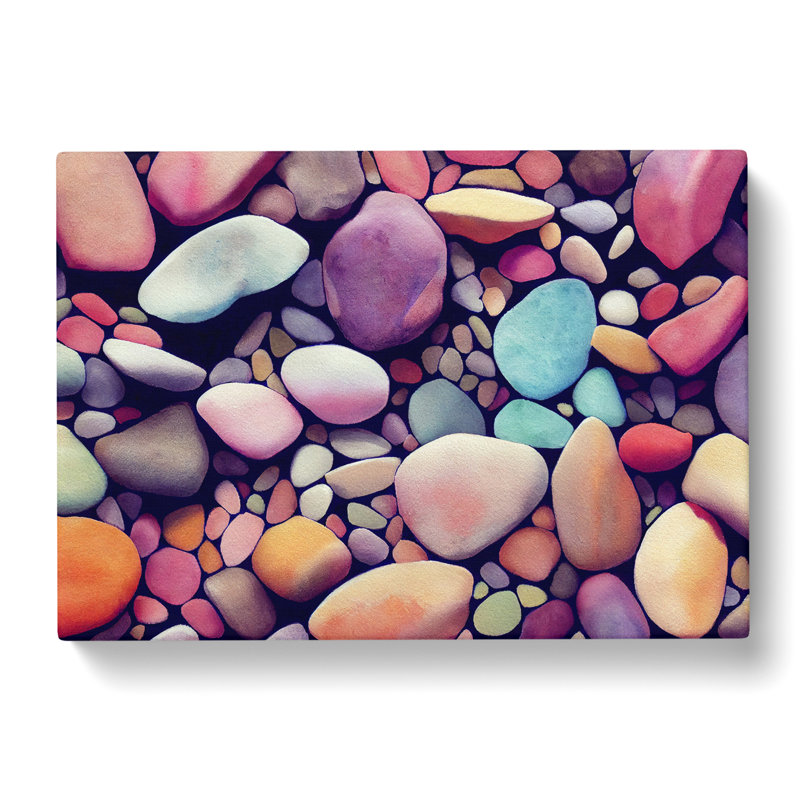 Colourful River Pebbles Vol.1 - Wrapped Canvas, 35cm H x 50cm W x 3cm D