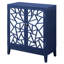 Console bleue à 2 portes - Portes à motif géométrique en miroir pour un grand espace de rangement en bois et en verre