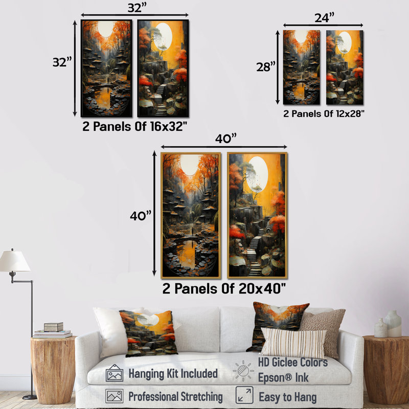 Ensemble de salon Zen Wall Harmony, H 28 po x l 25 po, Toile tendue