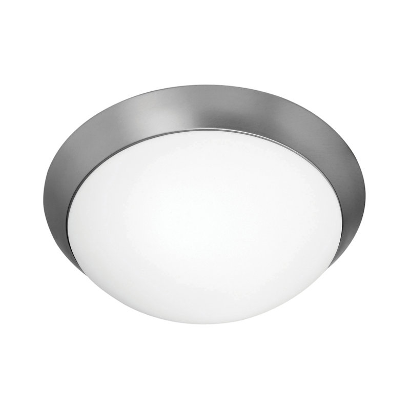 Plafonnier encastré en verre Capp, Acier brossé, H 4 po x l 13 po x P 13 po