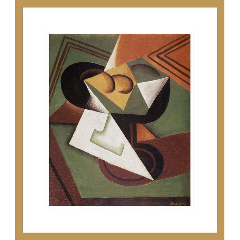 «The Fruit Bowl» par Juan Gris, impression giclée sur cadre, H 20,38 po x l 17,75 po