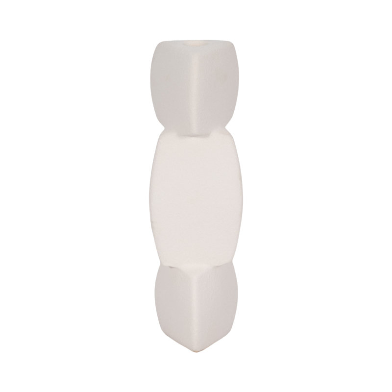Candlestick Candle Holder, 12" H x 4" W x 4" D, White