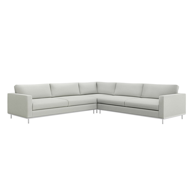 Valencia Sectional, Fresco 100% Polyester, Polished Nickel