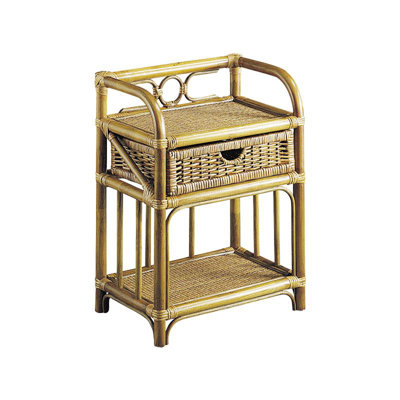 Williston 1 Drawer Wicker & Rattan Bedside Table