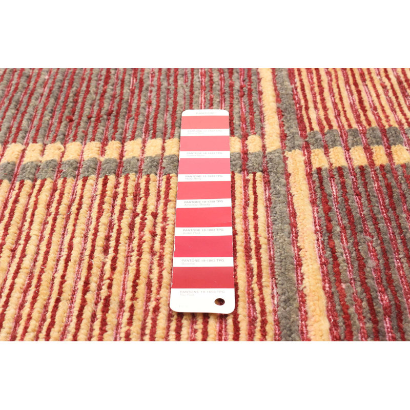 Tapis unique en laine noué à la main beige et rose nouvel âge 2 pi 9 po x 5 pi 1 po Williar