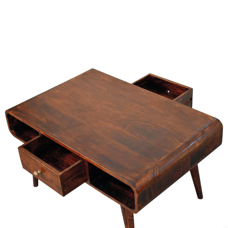 Solid Wood Curved California Coffee Table