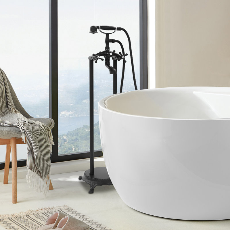 Floor-Mounted Tub Filler, Black