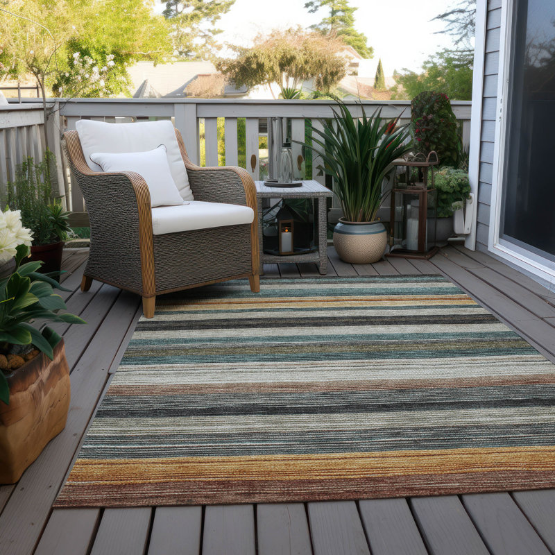 Machine Washable Indoor/Outdoor Cinead ACN1703 Beige Rug, Rectangle 3' x 5'