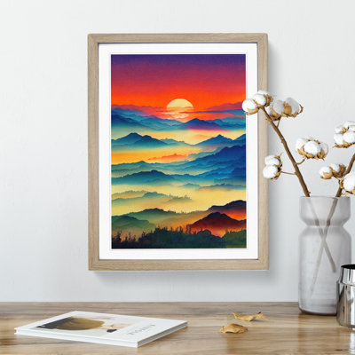 XV1022-4312X Sunset Mountain No.2 - Single Picture Frame Print