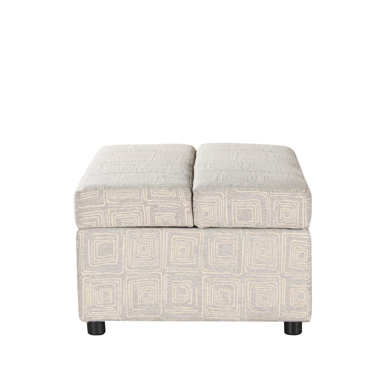 Repose-pieds avec rangement Thormod, Lin beige