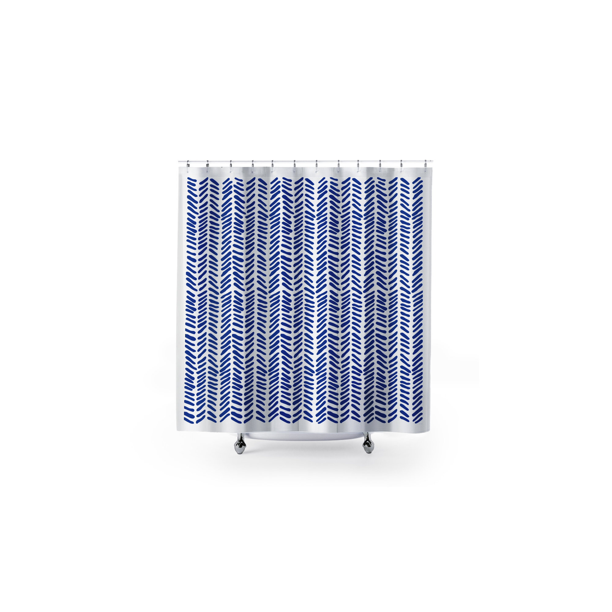 Thora Tribal Shower Curtain, ThoraVee Navy