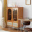 Armoire d'appoint en verre et rotin
