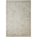 Modena Damask Area Rug in Sand
