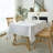 Marina Decoration Jacquard Waterproof Thick Elegant Soft Damask Branch Scroll Decorative Home Kitchen Table Cloth Liquid Repellent and Stain Resistant Tablecloth, White Color Oblong 60 x 144 Inch-1385967325-1385967332