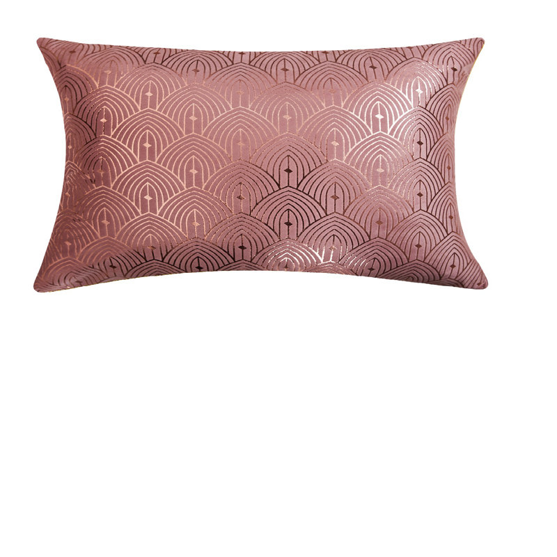 Coussin décoratif en velours géométrique Warisi, Blanc, Housse uniquement