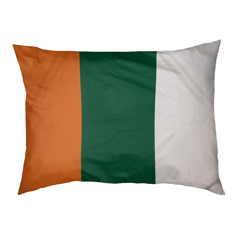 Coussin Miami, Très grand (l 50 po x P 40 po x H 7 po), Orange / vert / blanc