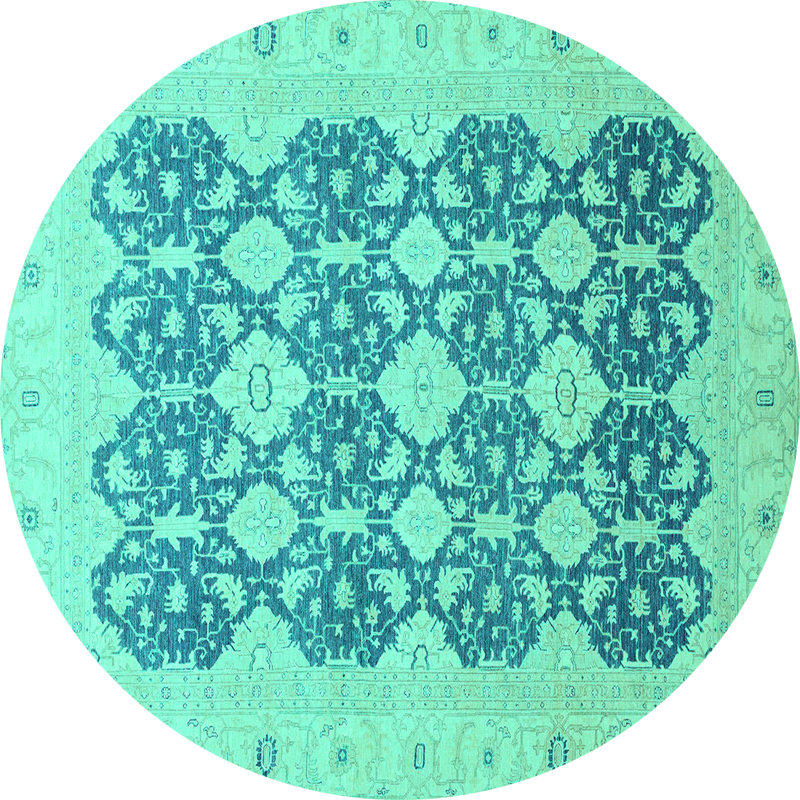 Washable Oriental Indoor Rug, Round 3'