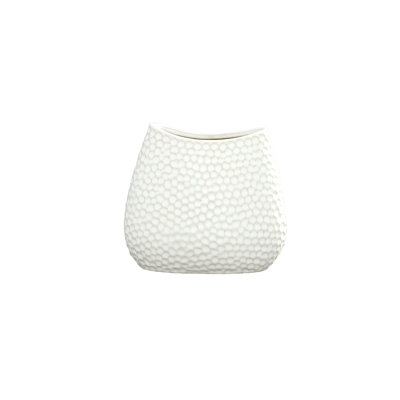 Ceramic Oval Vase Matte Finish White