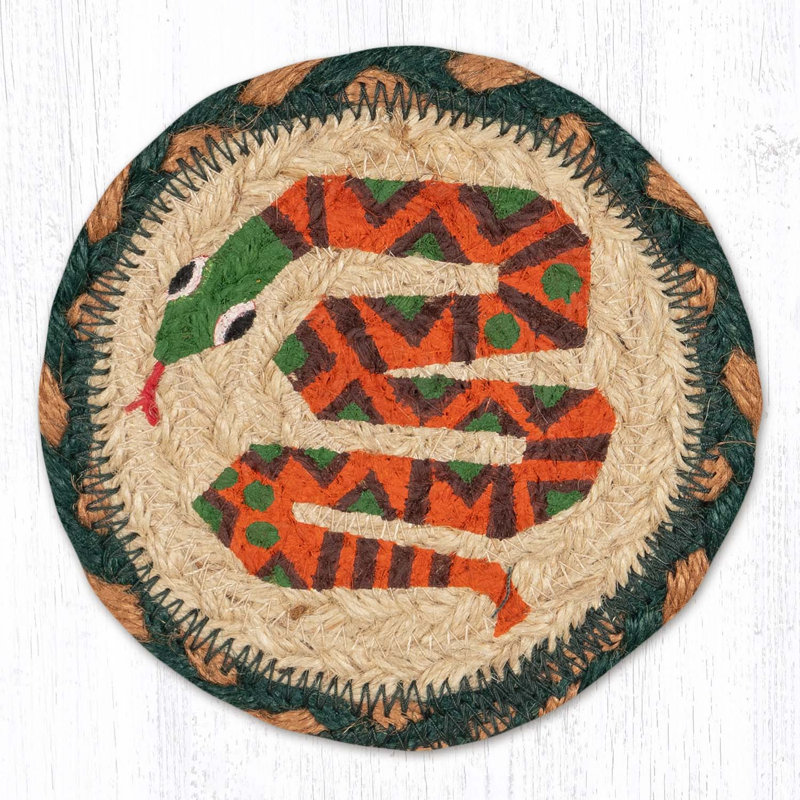 Sous-verre à motif de serpents de style rustique du Sud-Ouest H 5 po, Desert Snake