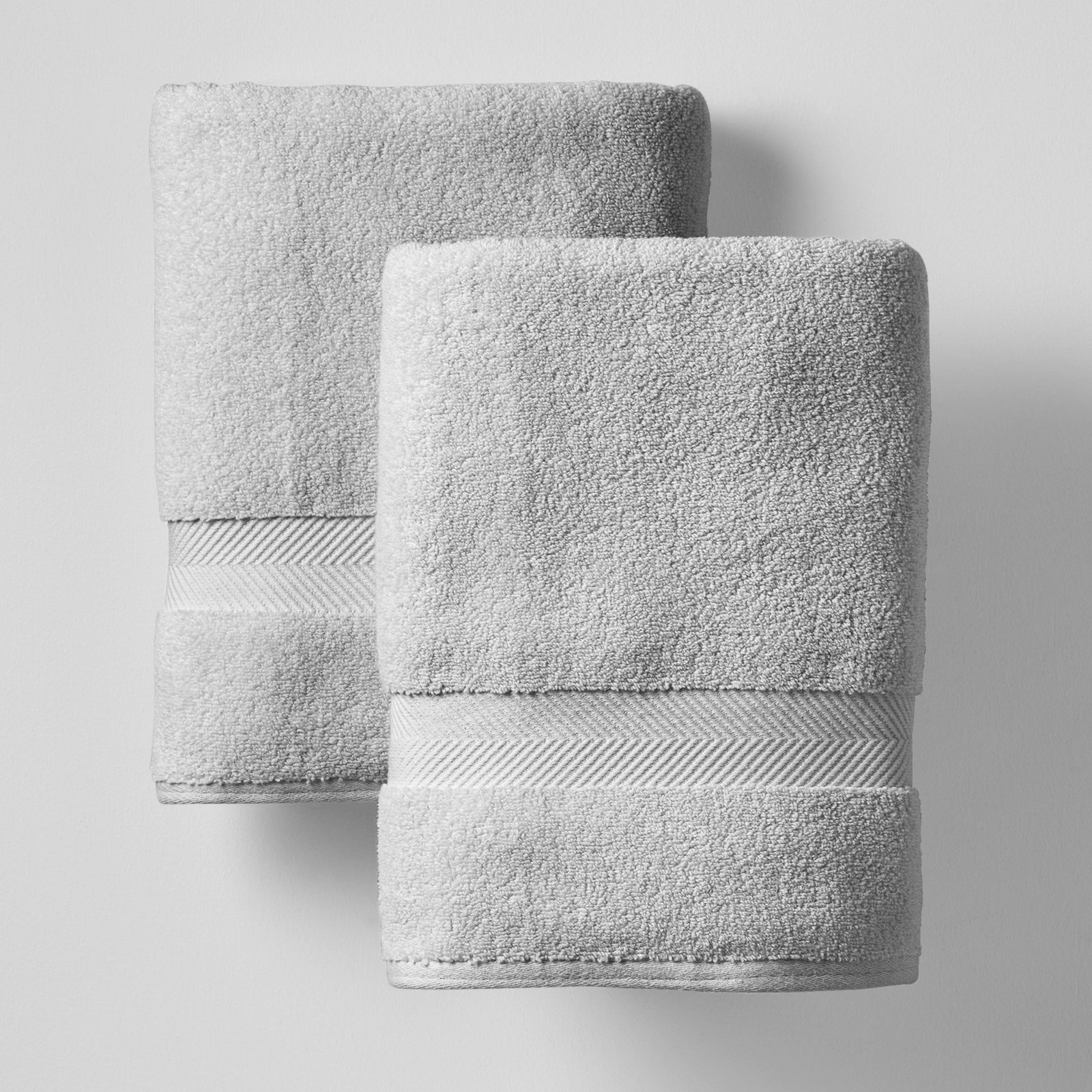 Rane Plush Cotton Bath Towel, Soft Gray