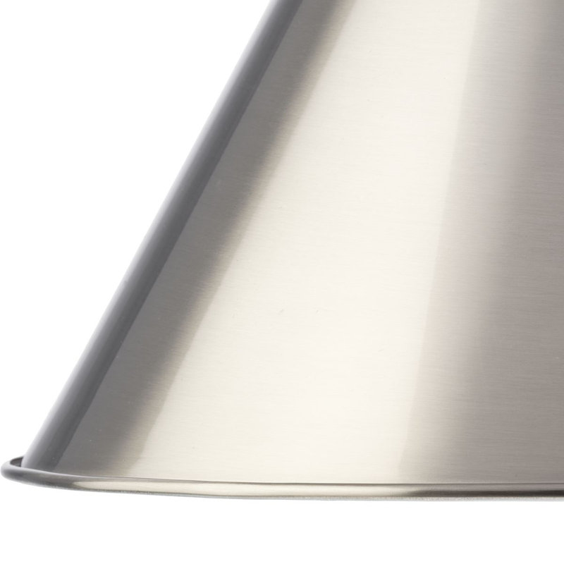 Luminaire suspendu conique à 1 lumière Haydenville, Nickel brossé, Nickel brossé