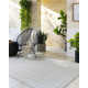 Rectangle Annai Machine Woven Polypropylene Plastic Area Rug in Gray