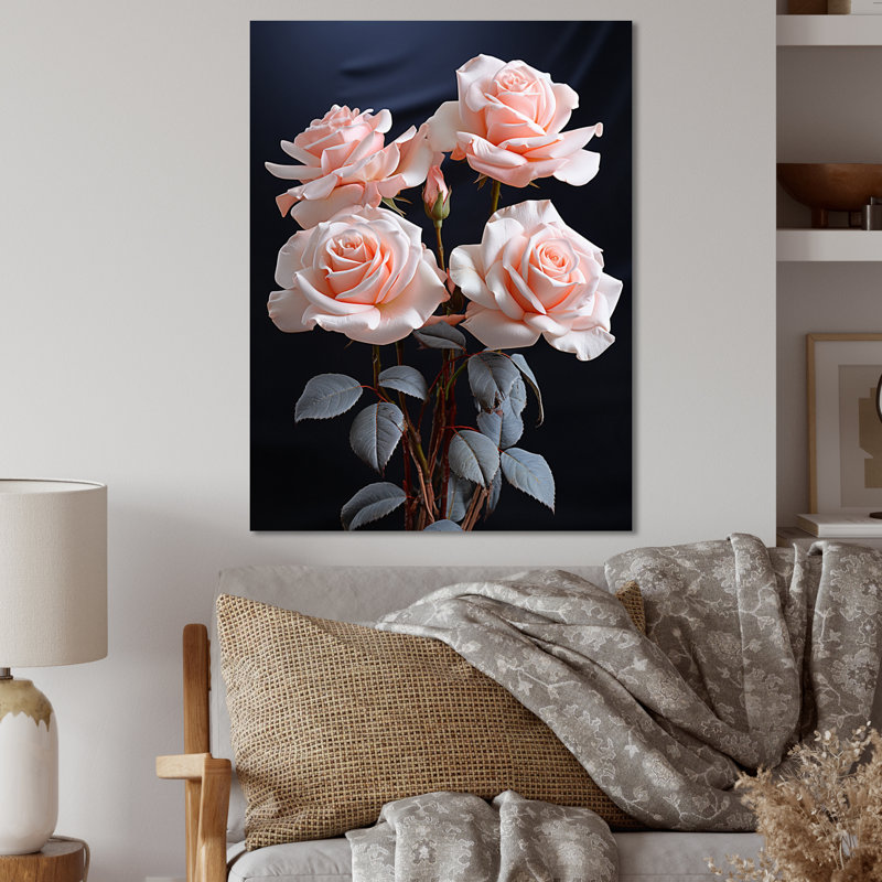 " Pink Flowers Pastel Elegance II ", 20" H x 12" W x 1" D