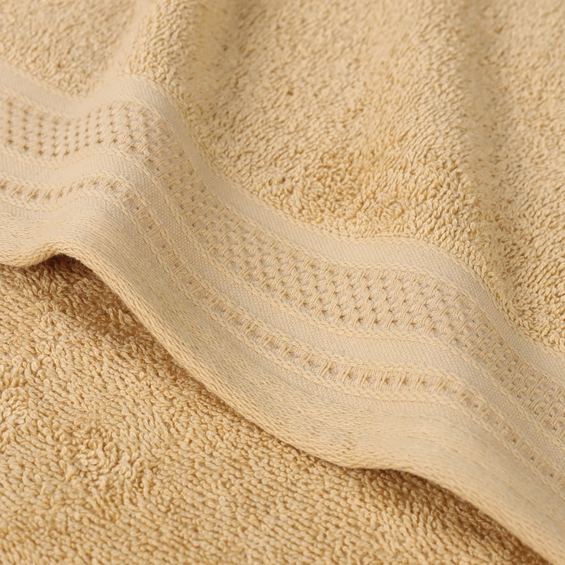 Essuie-mains mi-longs en coton gaufré texturé Honeycomb, Doré