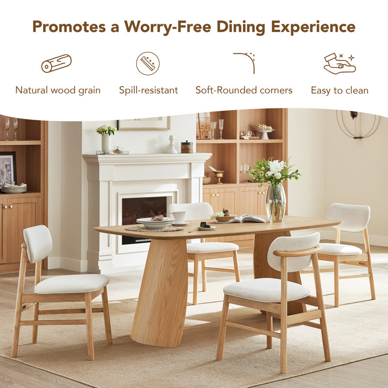 71'' Bentwood Leg Dining Table, Oak