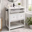 Meuble-lavabo de salle de bain avec lavabo en céramique, tiroirs et tablette ouverte-1463857143