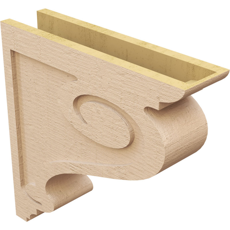 Bois de cèdre à volutes, grain de bois TimberThane Corbel, brun clair apprêté, H 20 po x l 5 po x P 20 po
