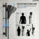 Thermostatic Digital Shower System Set, 12" LED Rainfall Shower Head with 4-Function Handheld Shower
