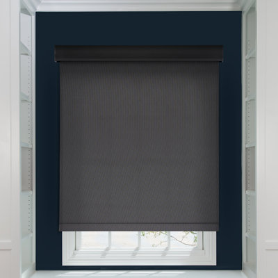 Linen Avenue Cordless 1% Solar Screen Round Cassette Roller Shade (Arrives 1/4 Inch Narrower)
