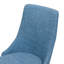 Ensemble de 2 chaises de salle à manger sans accoudoirs Mid-Century modernes en tissu, bleu et noyer clair