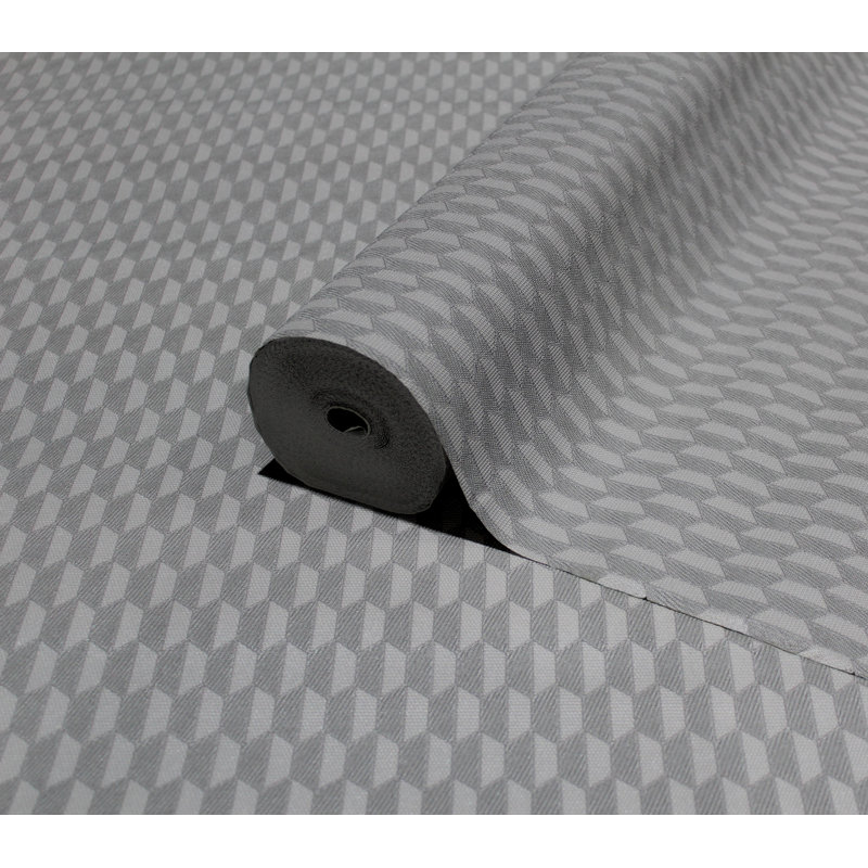 Papier peint texturé hexagonal élégant Honeycomb Grid, Gris