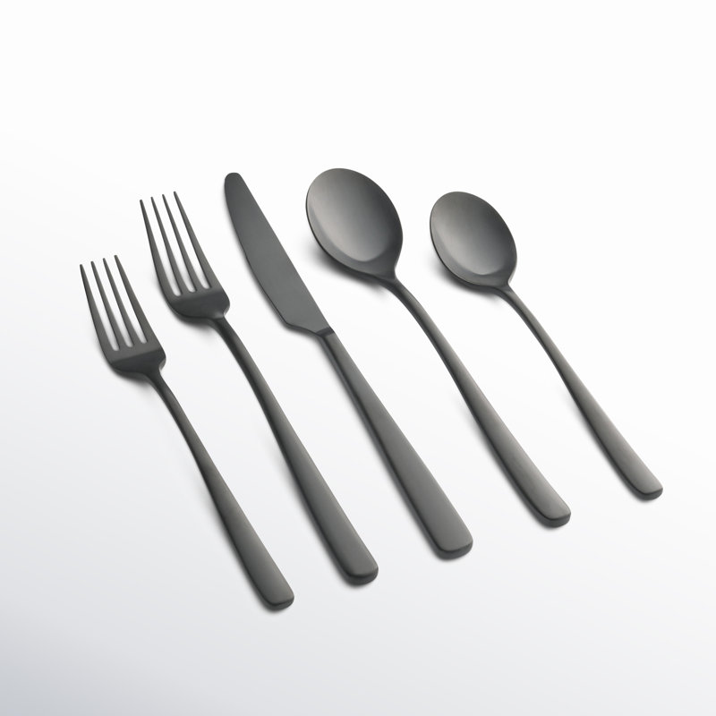 20-Piece Flatware Set, Service For 4, Black