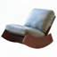 Chaise berçante confortable avec coussin moelleux et structure en bois massif