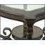 Table basse traditionnelle avec plateau en verre et pieds en métal Serpentine - Gain de place et amp; Assemblage facile pour le salon