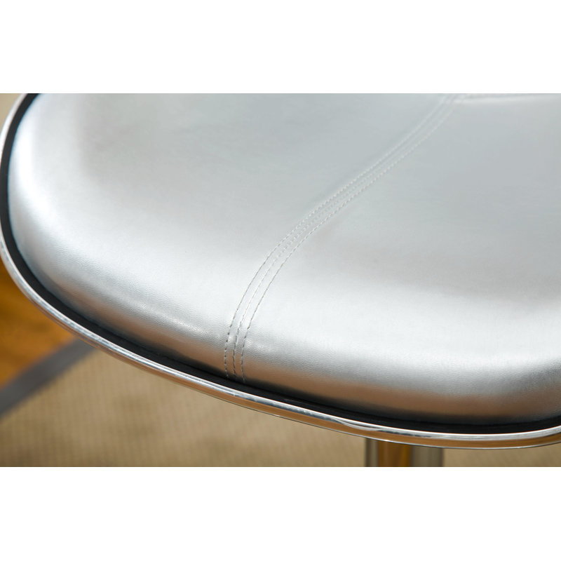 Ensemble de 2 tabourets pivotants réglables Masaccio avec base chromée Airlift, Argent argent