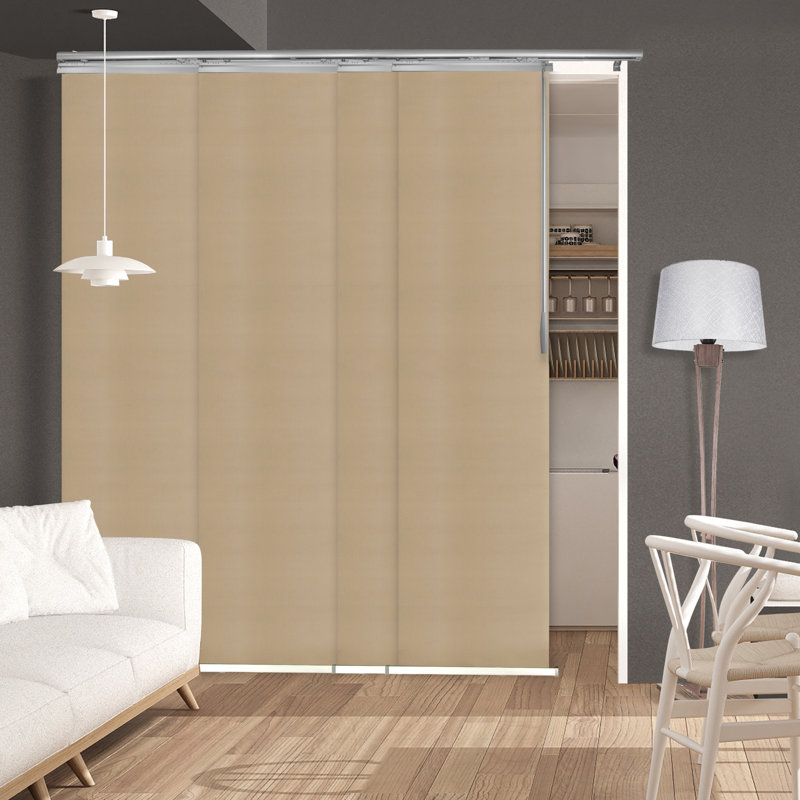Semi Sheer Vertical Blind, Satin Nickel, 130" W x 94" L