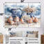 «Floral Beach Pottery» en bleu et blanc I - ensemble d'art mural de poterie de plage-107181533-107181539