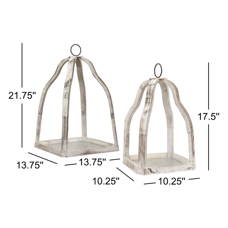 21.75'' H Wood Tabletop Lantern