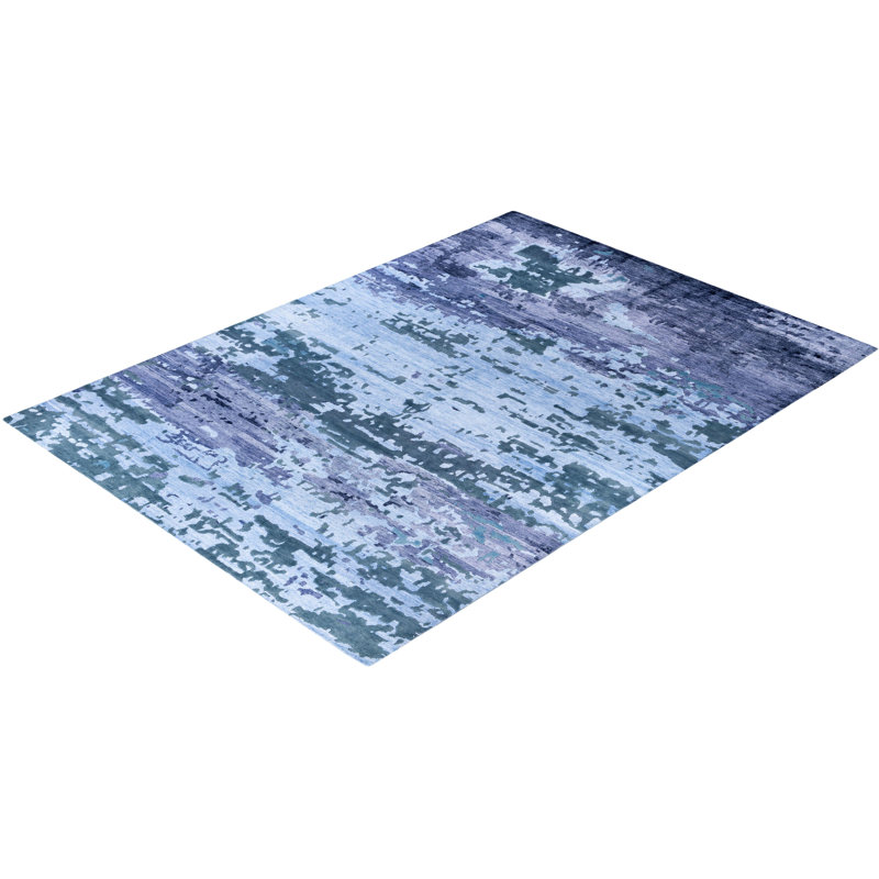 Overdyed One-of-a-Kind Rectangle 9' X 12'4" Hand Knotted Area Rug